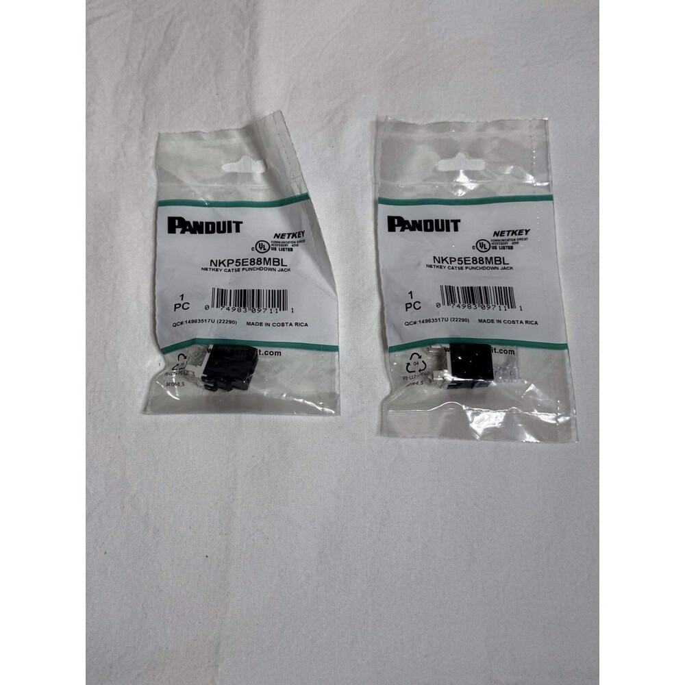 NEW Panduit NKP5E88MBL NetKey Cat5e Punchdown Jack SEALED cat 5e punch down Blck